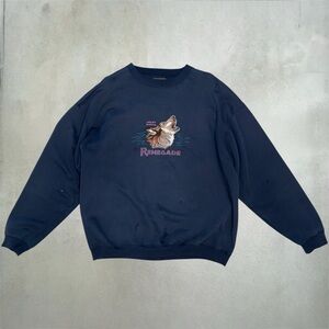 Deep Blue wolf Pullover sweatshirt